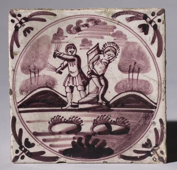 Tin-glazed wall tile with a New Testament scene, Delft, Netherlands, 17th–18th century