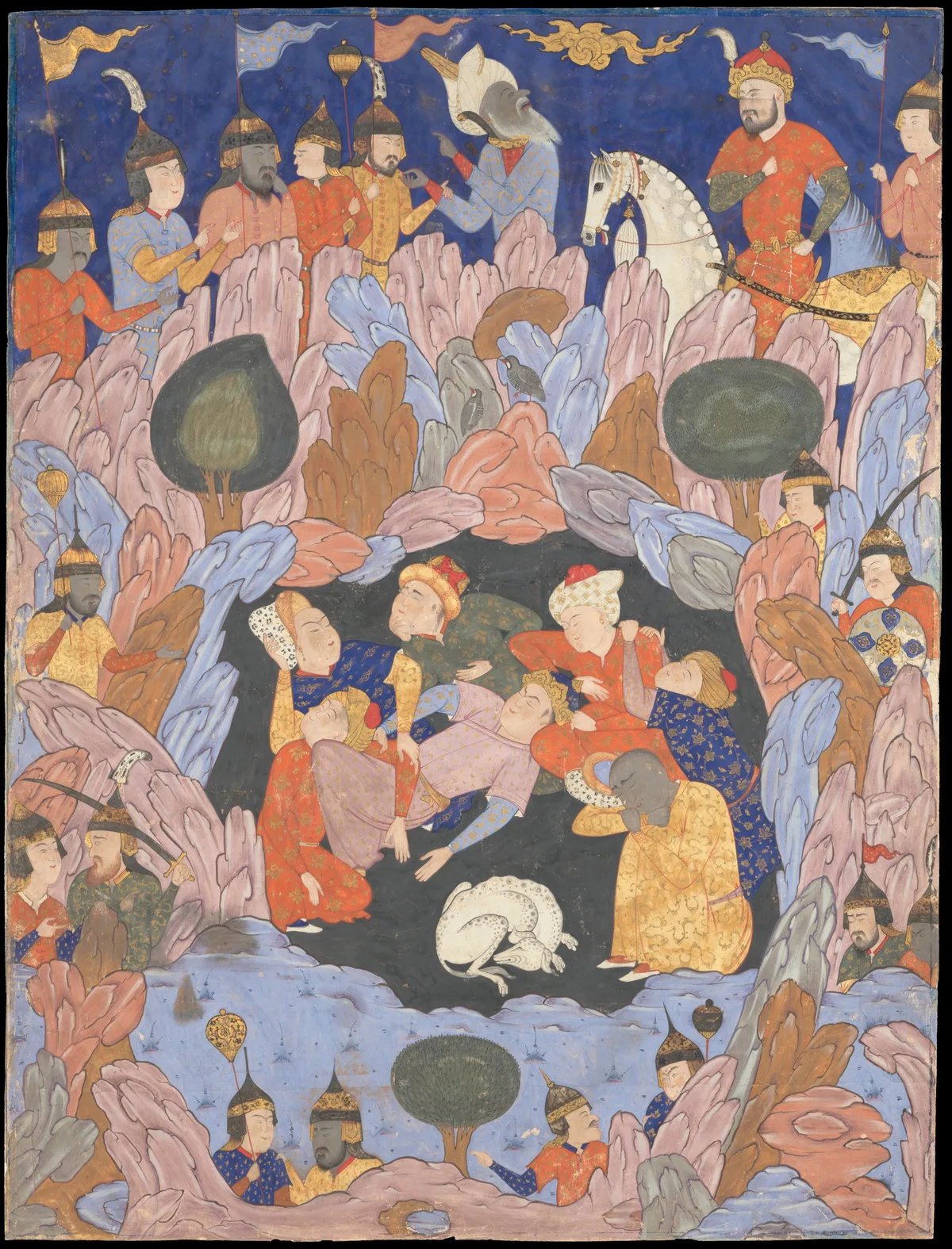 “The Seven Sleepers of Ephesus”, Folio from a Falnama (Book of Omens), 1550s, Iran